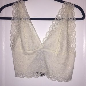 BEBE never been worn lace crop top